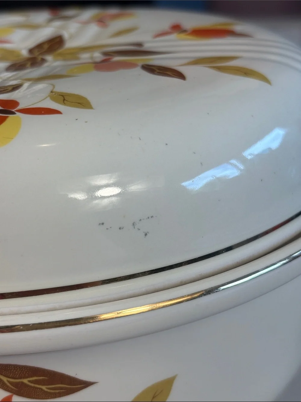 Vintage Hall Superior Autumn Leaf Covered Casserole Dish 2Qt Jewel Tea Co.